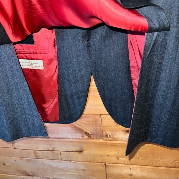 SuitSupply Sienna Charcoal tonal stripe VBC wool cashmere suit jacket 44r - Picture 10 of 11